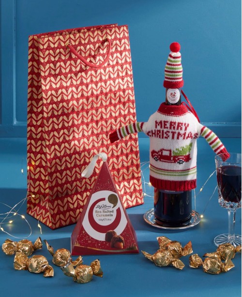 Festive Thanks with Red Wine Gift Bag <br/>(Christmas Hamper)